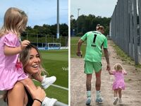 Diletta Leotta con la figlia Aria, visita speciale a papà Karius: "La felicità"