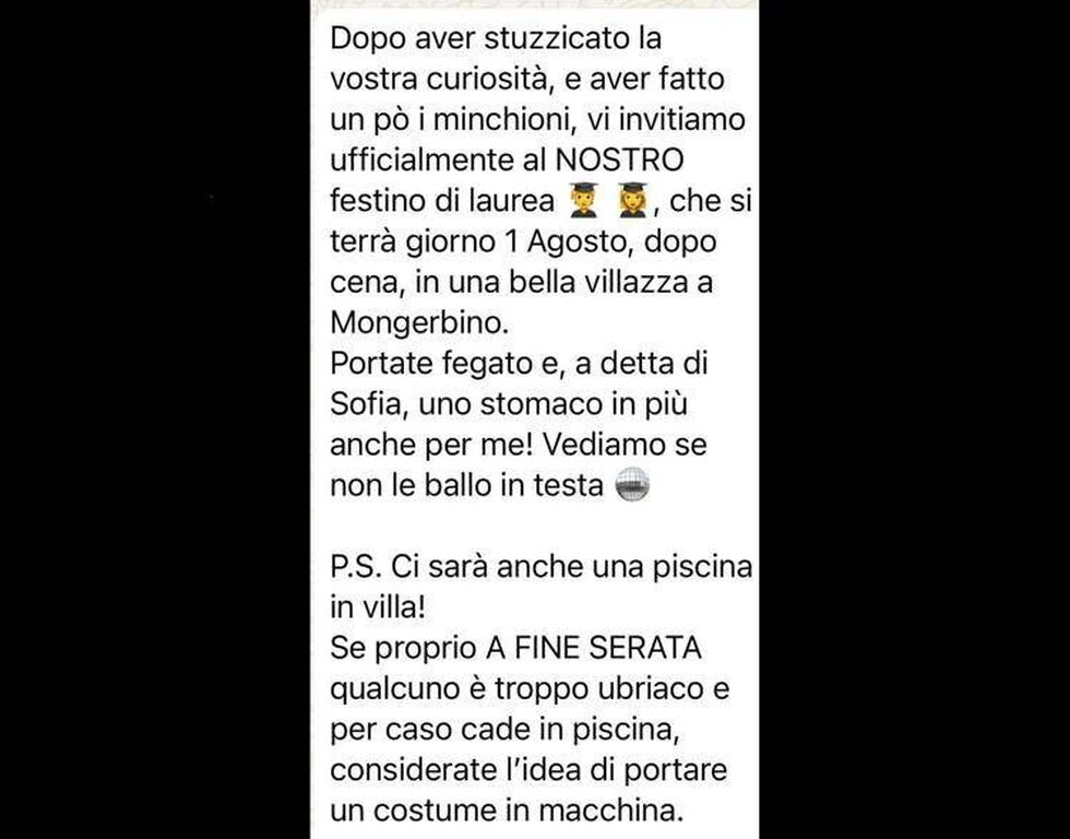 Morta alla festa in villa a Bagheria, l'agghiacciante presagio sulla piscina nell'invito