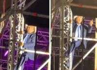 Al Bano versione Spiderman, a 82 anni si arrampica sul palco - Il video