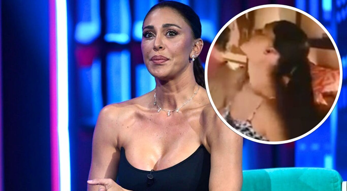 Belen Rodriguez, lite in un ristorante con alcuni ragazzi: "Lancio di patatine"