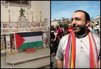 Prete 'no global' espone bandiera palestinese sull'altare: "Vangelo ci dice di schierarci"