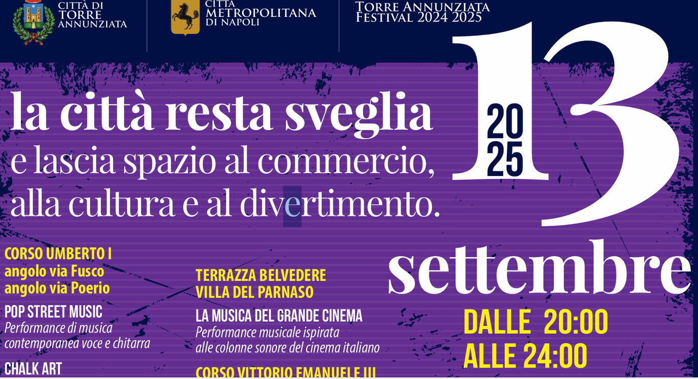 Torre Annunziata - Sabato 13 settembre torna la Notte Bianca di Oplonti