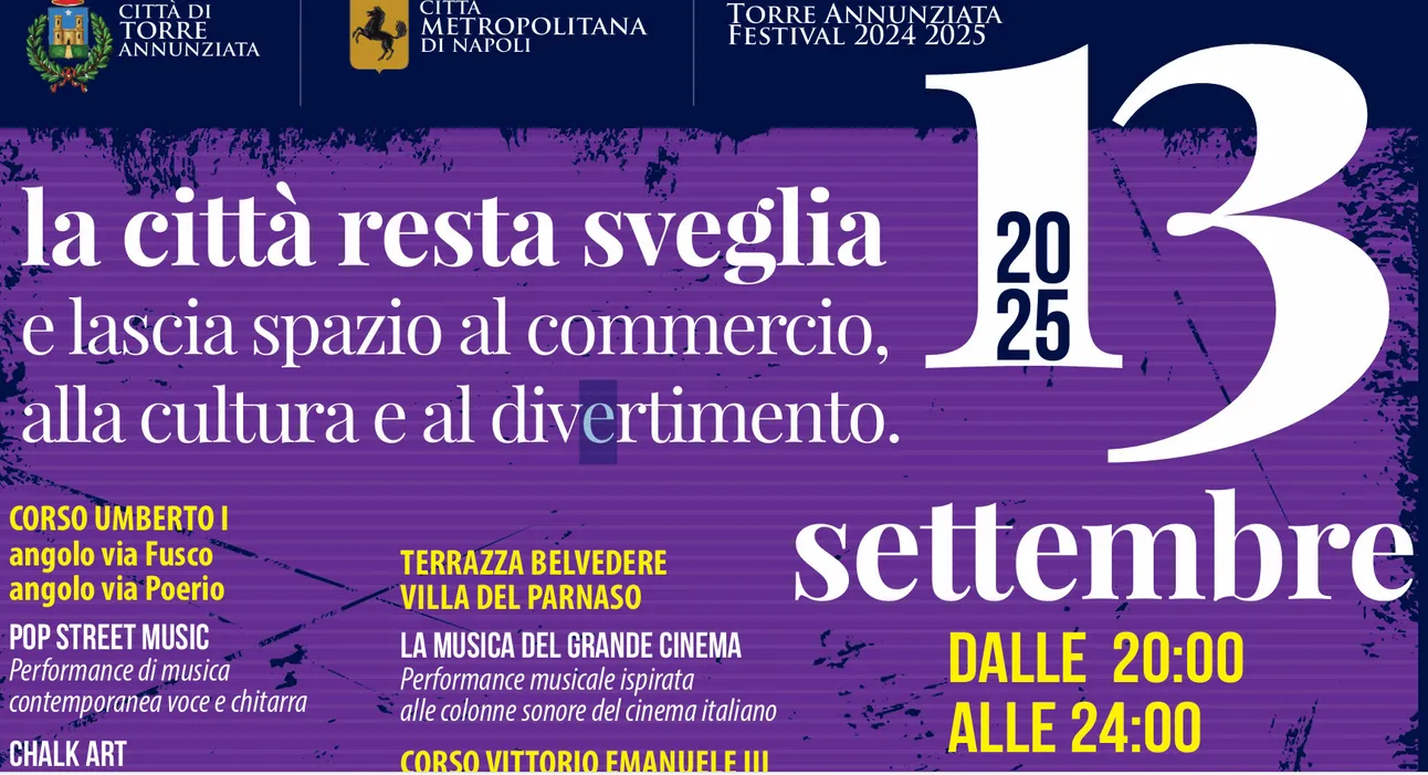 Torre Annunziata - Sabato 13 settembre torna la Notte Bianca di Oplonti