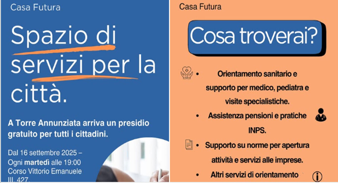 Torre Annunziata - Apre “Casa Futura”: servizi gratuiti per cittadini e imprese