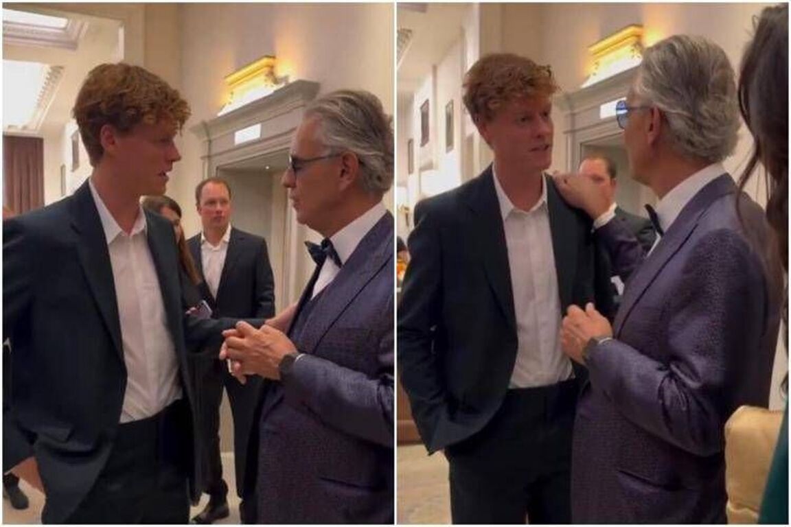 Sinner presenta la sua Fondazione e incontra... Bocelli