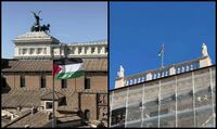 Bandiera Palestina sul Campidoglio, il Comune di Roma: "Accanto fiocco giallo per ostaggi"
