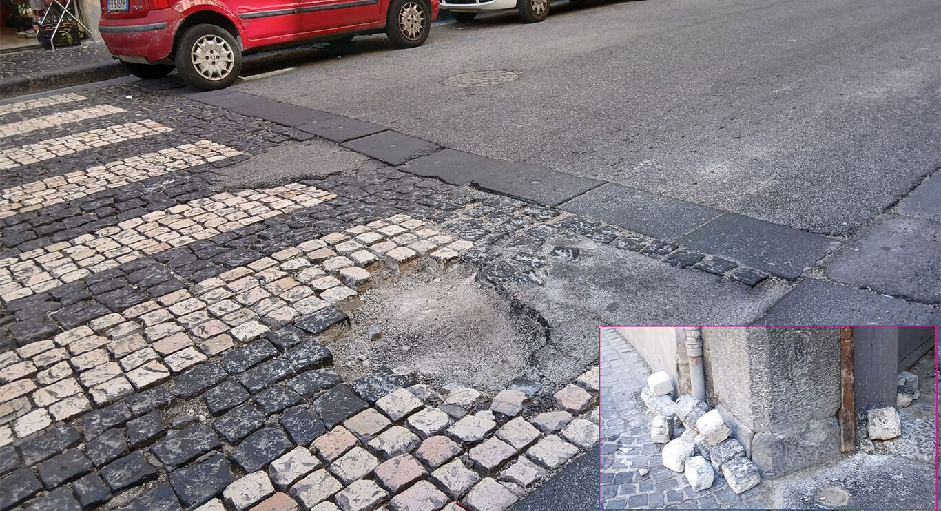 Torre Annunziata - Strade dissestate e marciapiedi pericolosi: cresce la protesta dei cittadini