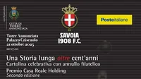 Torre Annunziata celebra il Savoia: presentato l'annullo filatelico ufficiale