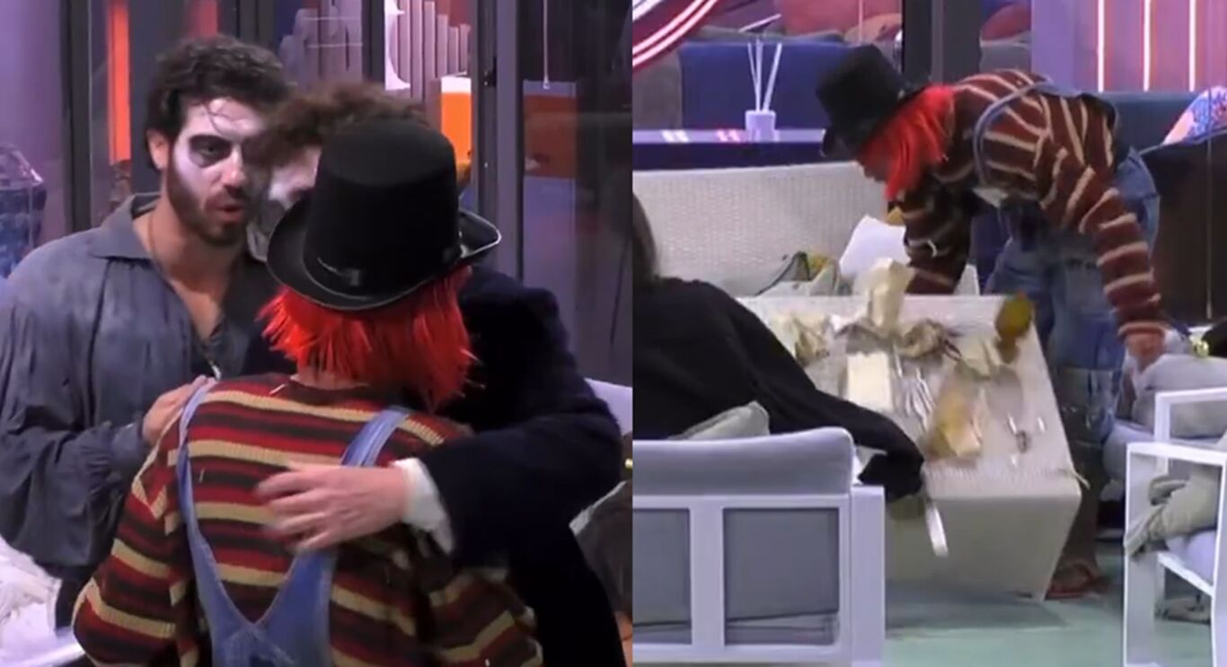 Grande Fratello, Simone fuori controllo: ubriaco ribalta un tavolo e scatena la furia di Omer