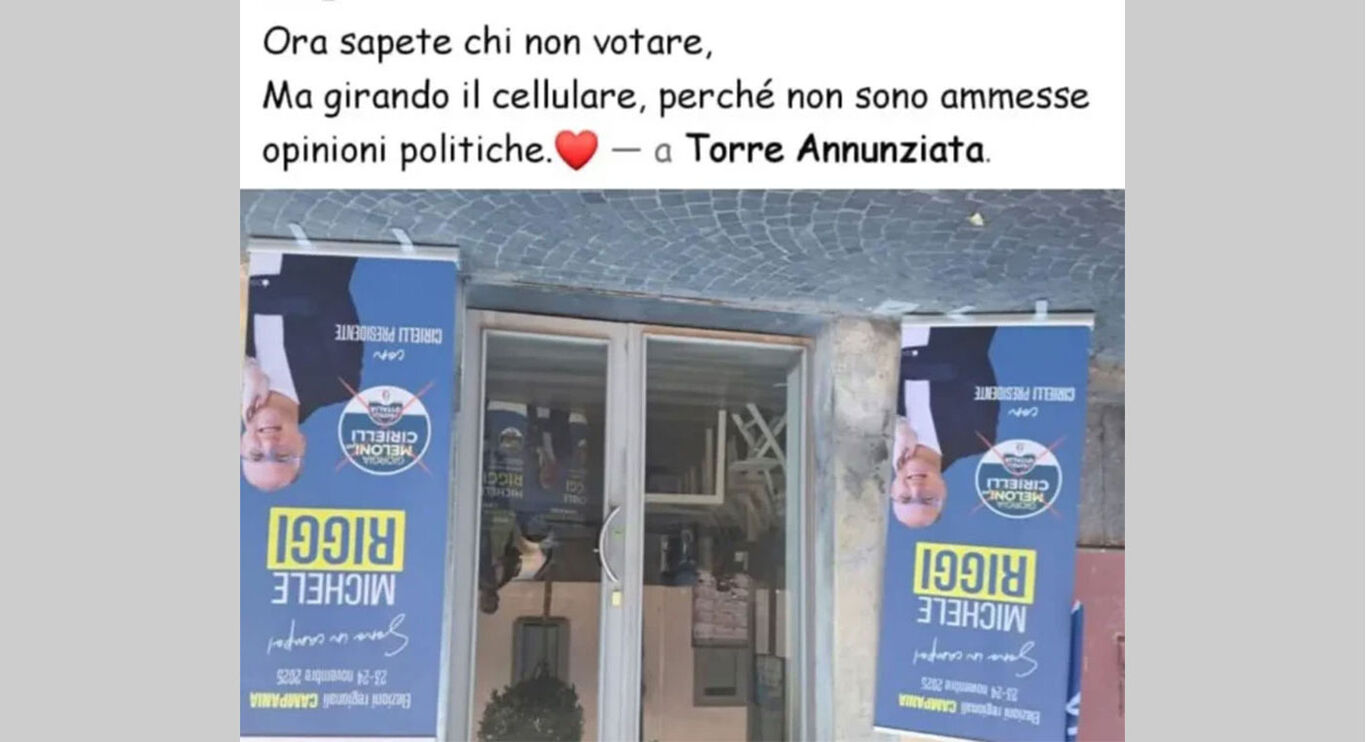 Foto capovolta del candidato Michele Riggi su Facebook: bufera politica a Torre Annunziata