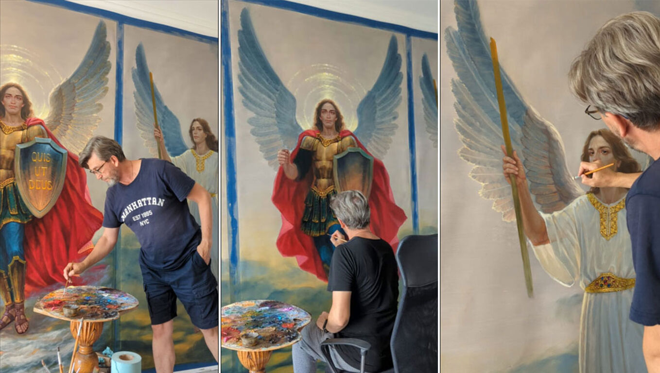 Pompei - Inaugurazione della nuova Opera Pittorica "I Santi Arcangeli"