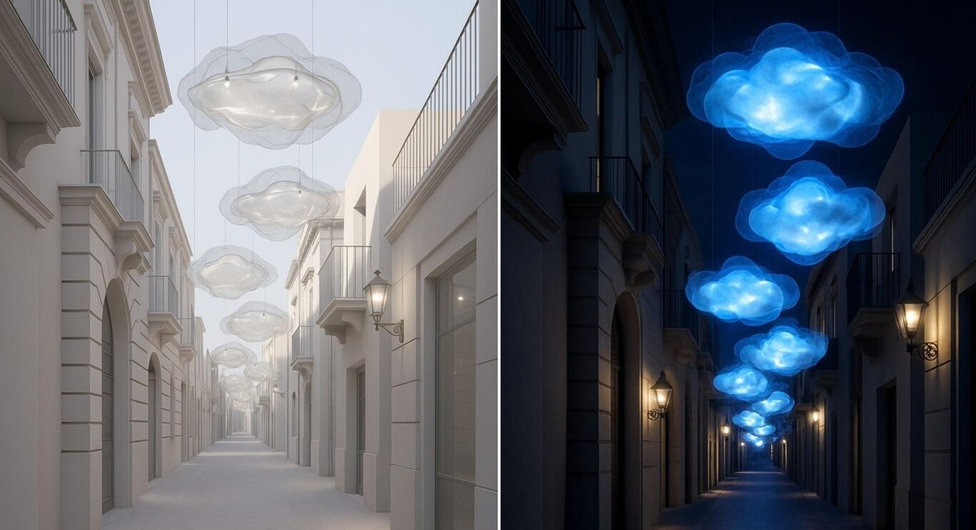 Boscoreale si illumina con “Nebula”: l'arte ridisegna via Tenente Cirillo