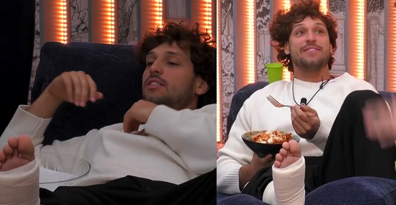 Grande Fratello, Mattia con il piede ingessato e le stampelle: cos'è successo e il video dell'infortunio