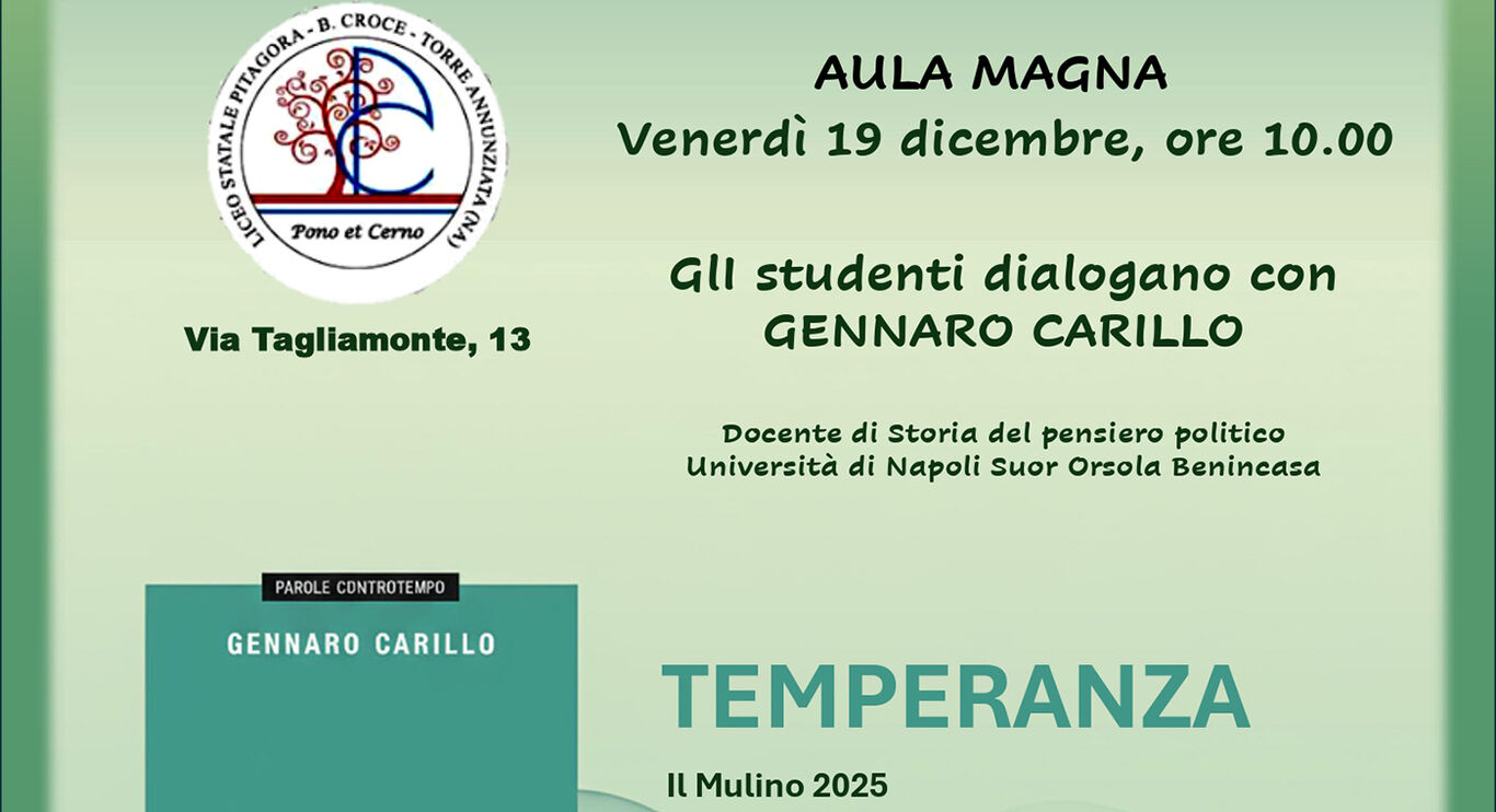 Torre Annunziata – Al Liceo Pitagora-Croce presentazione del libro “Temperanza” di Gennaro Carillo