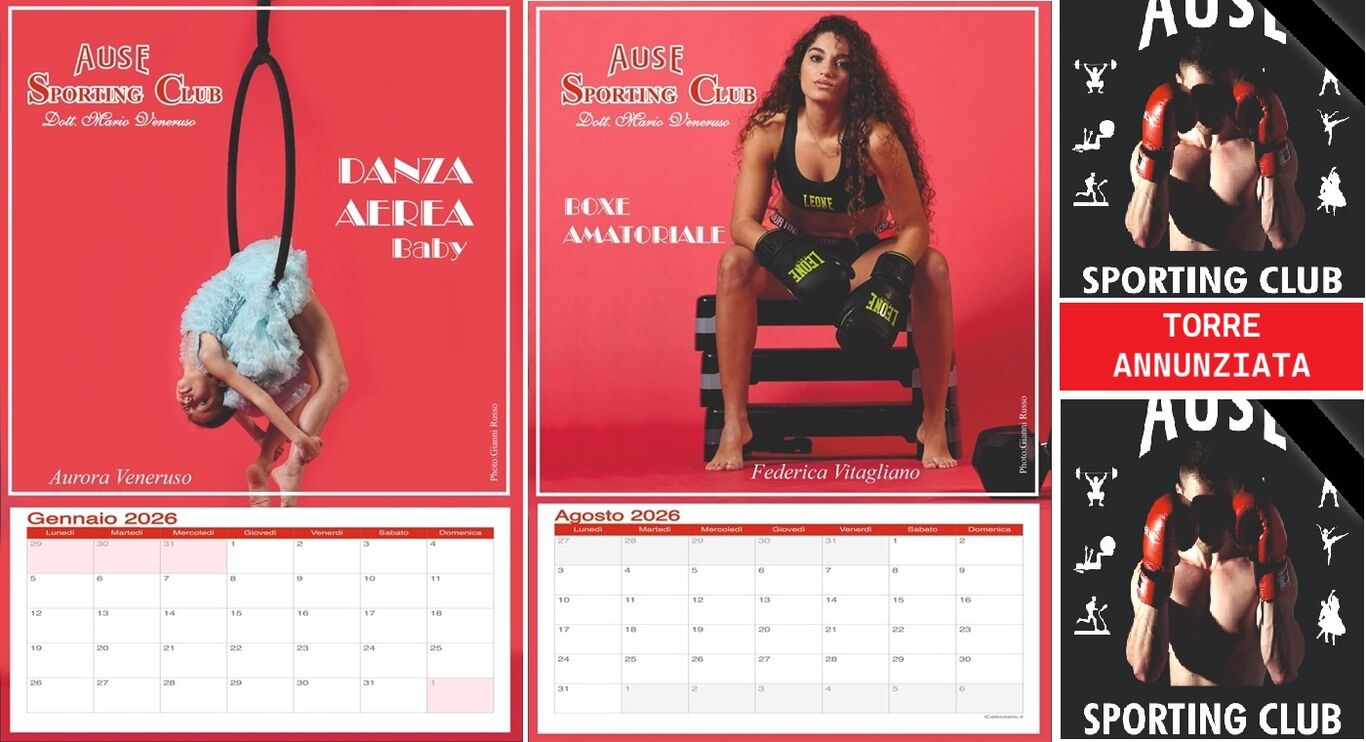 AUSE Sporting Club di Torre Annunziata: gli atleti diventano modelli per un calendario di beneficenza