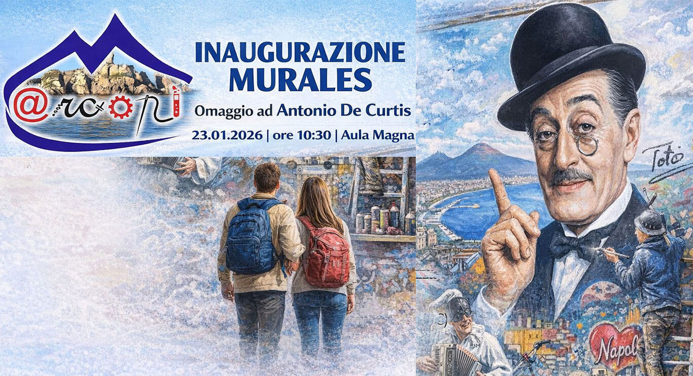 Torre Annunziata, al Marconi il primo murales gentile dedicato al grande Totò