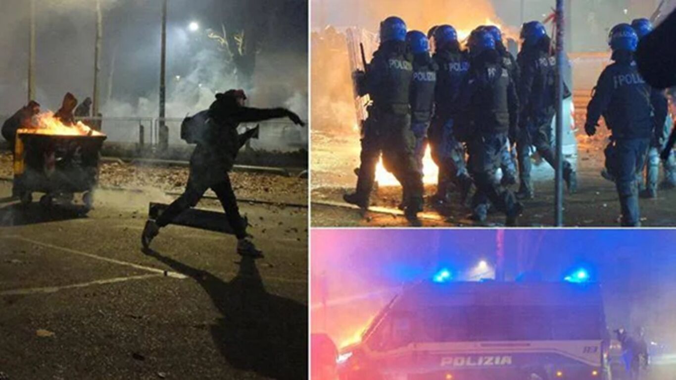 Guerriglia urbana a corteo per Askatasuna, incendi e feriti. Meloni: “Colpito lo Stato”