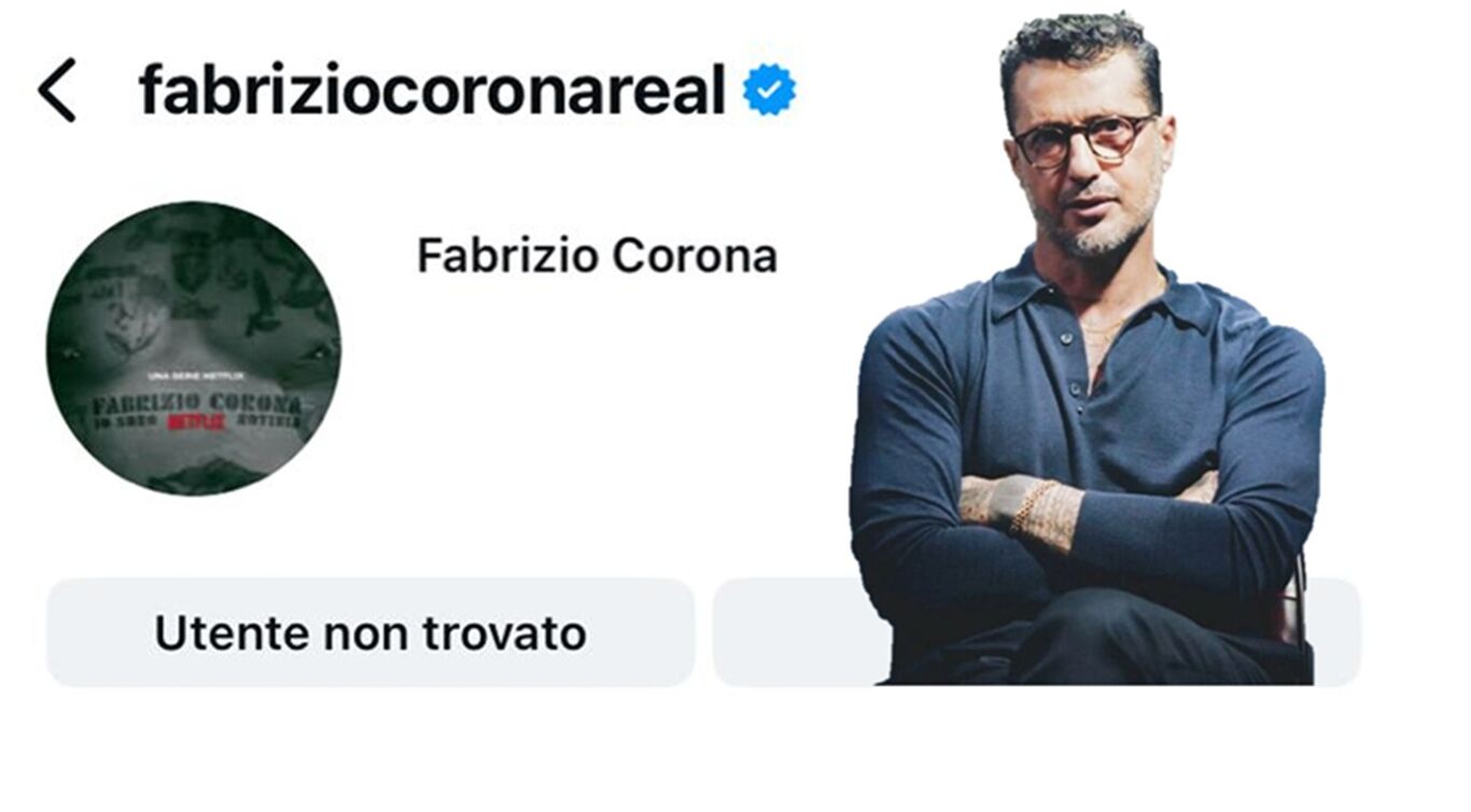 Fabrizio Corona, rimossi i profili social: "Non so il perché, ma è a rischio la libertà di parola"
