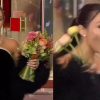 Sanremo 2026, Elettra Lamborghini rischia di cadere durante il Green Carpet: il video diventa virale