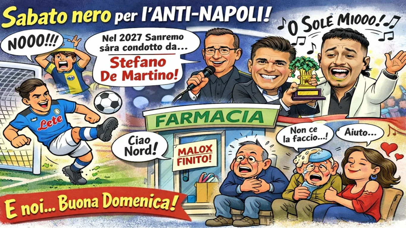 Sabato nero per l'anti-Napoli: tra gol beffardo, annunci sanremesi e scorte di Malox finite