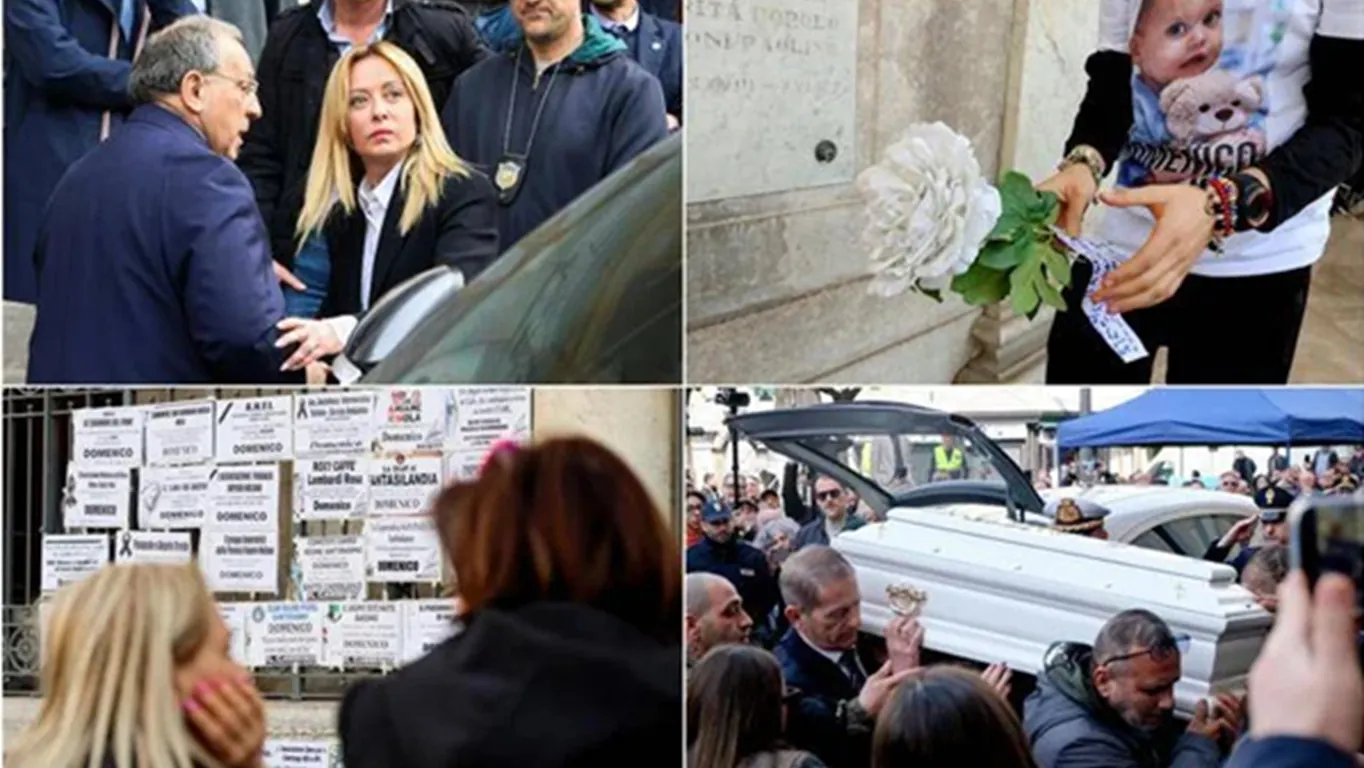 Bimbo trapiantato morto a Napoli, Duomo di Nola gremito per funerali di Domenico. Meloni nella cattegrale