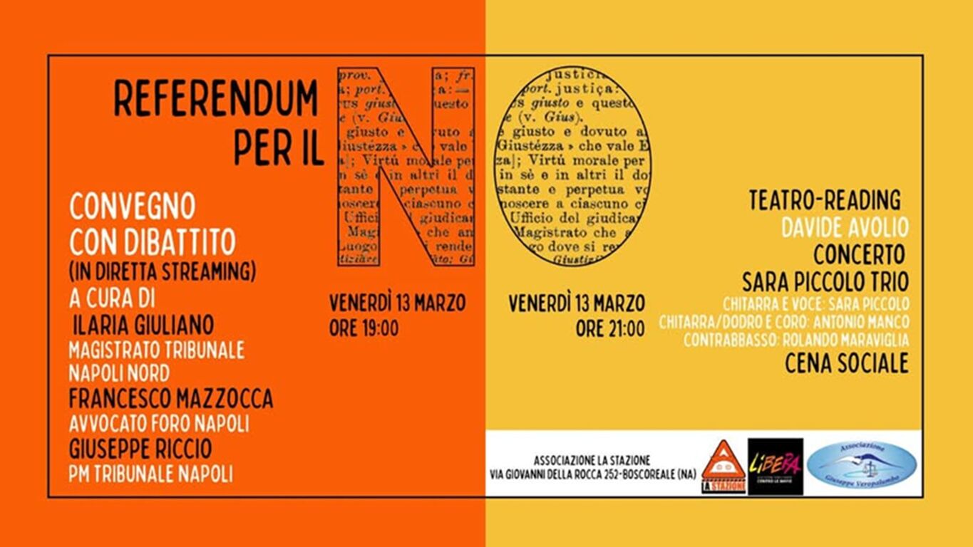 Boscoreale, referendum sulla giutizia: l'associazione "La Stazione - Stella Cometa" per il NO