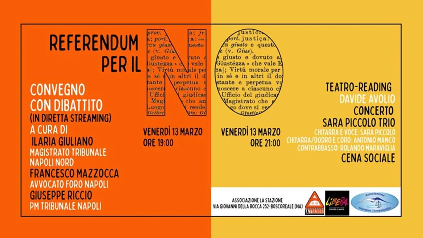 Boscoreale, referendum sulla giutizia: l'associazione "La Stazione - Stella Cometa" per il NO