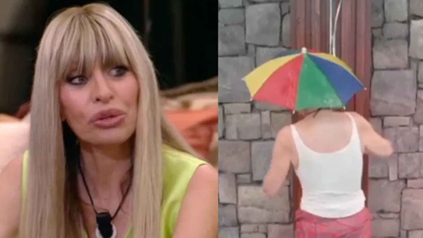 Alessandra Mussolini sorprende al Grande Fratello Vip: la doccia con l'ombrellino fa il giro del web