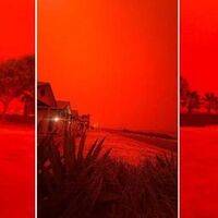 Cielo apocalittico in Australia, il ciclone Narelle tinge tutto rosso sangue: le immagini sono virali