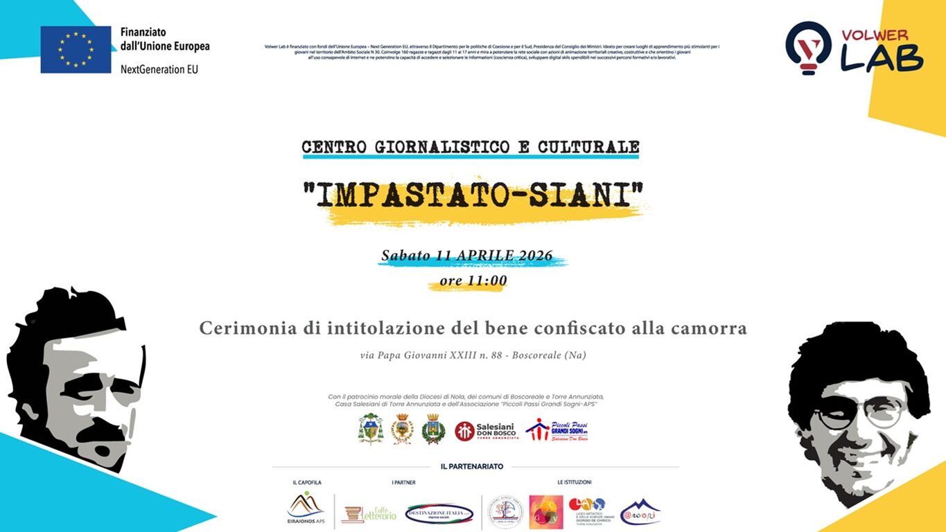 Boscoreale, nasce il Centro Impastato-Siani: cultura e informazione in un bene confiscato