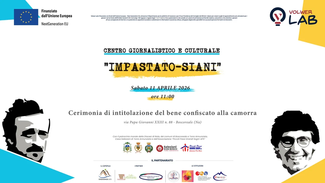 Boscoreale, nasce il Centro Impastato-Siani: cultura e informazione in un bene confiscato