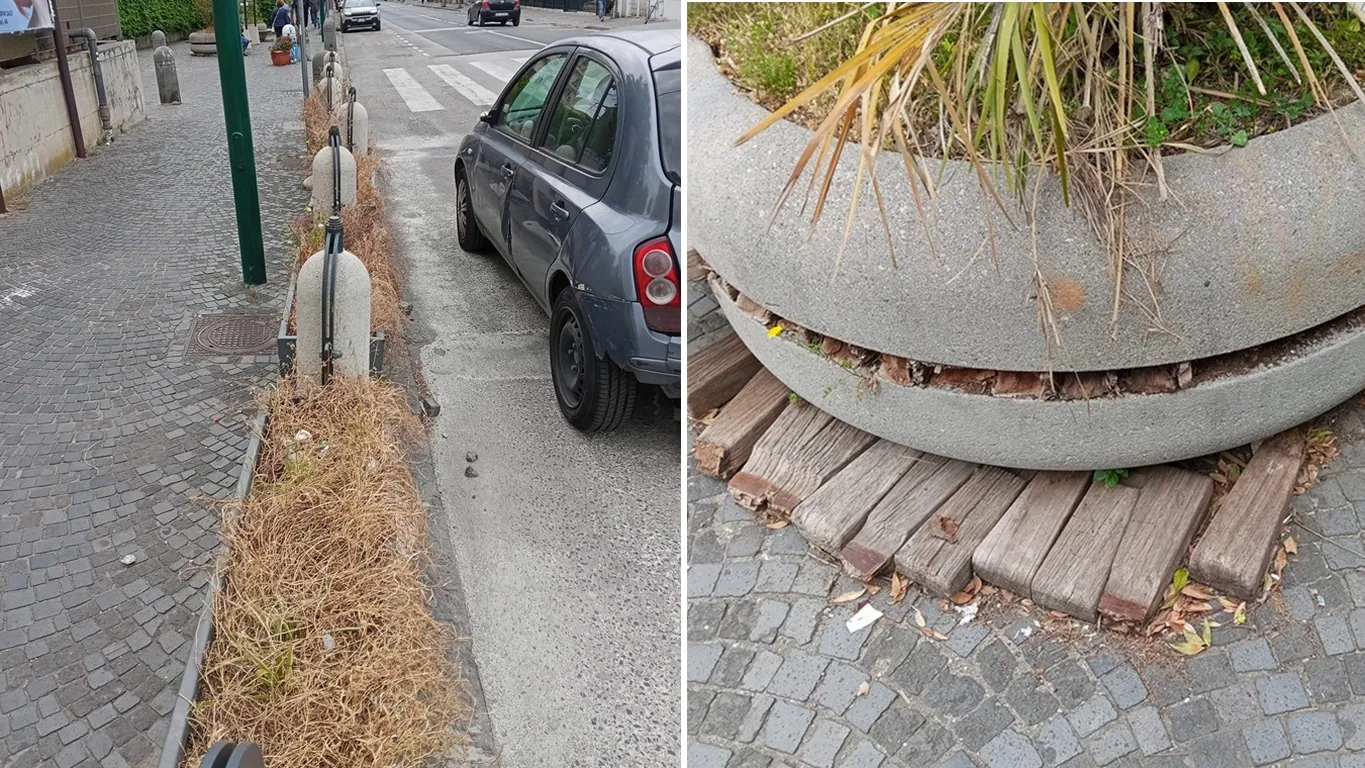 Torre del Greco, degrado davanti al liceo Nobel: studenti denunciano panchine rotte e fioriere-discarica