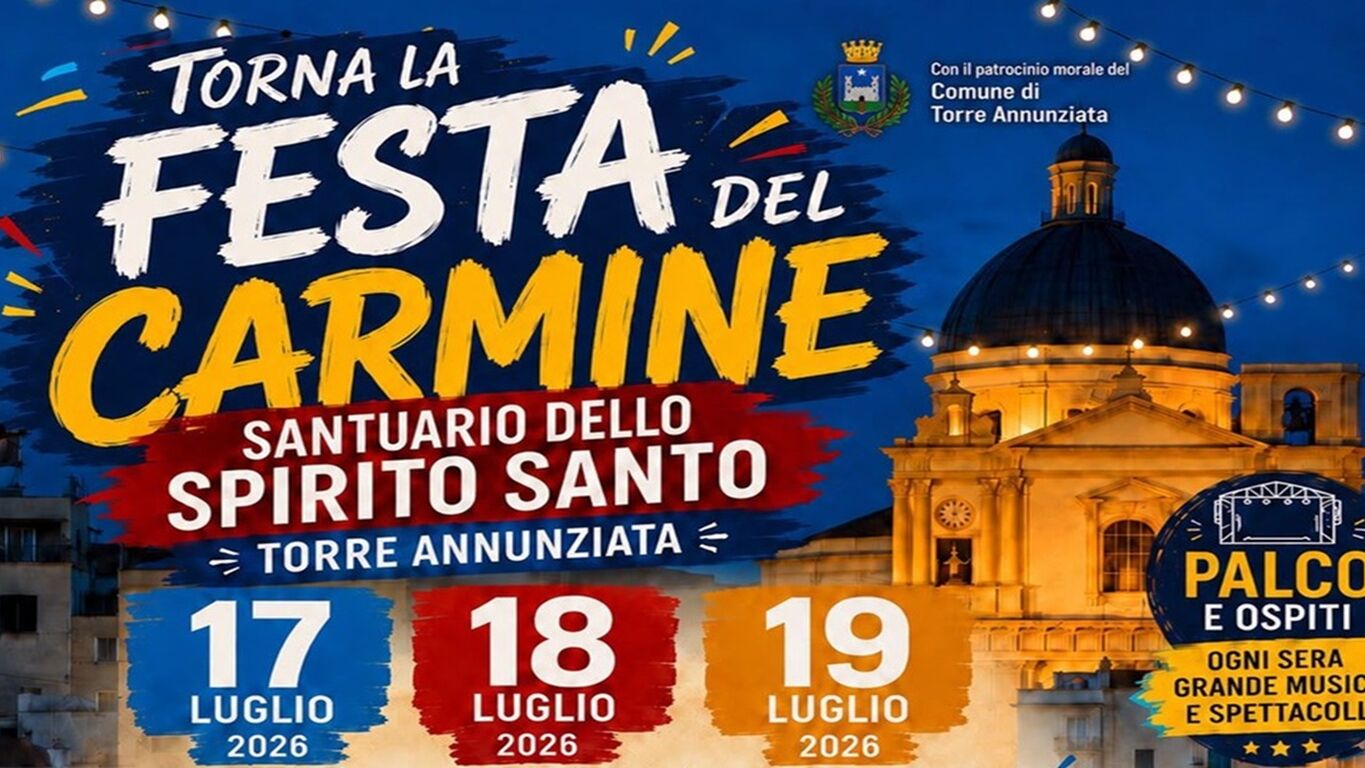 Torre Annunziata, torna la Festa del Carmine: tre giorni tra musica, street food e tradizione
