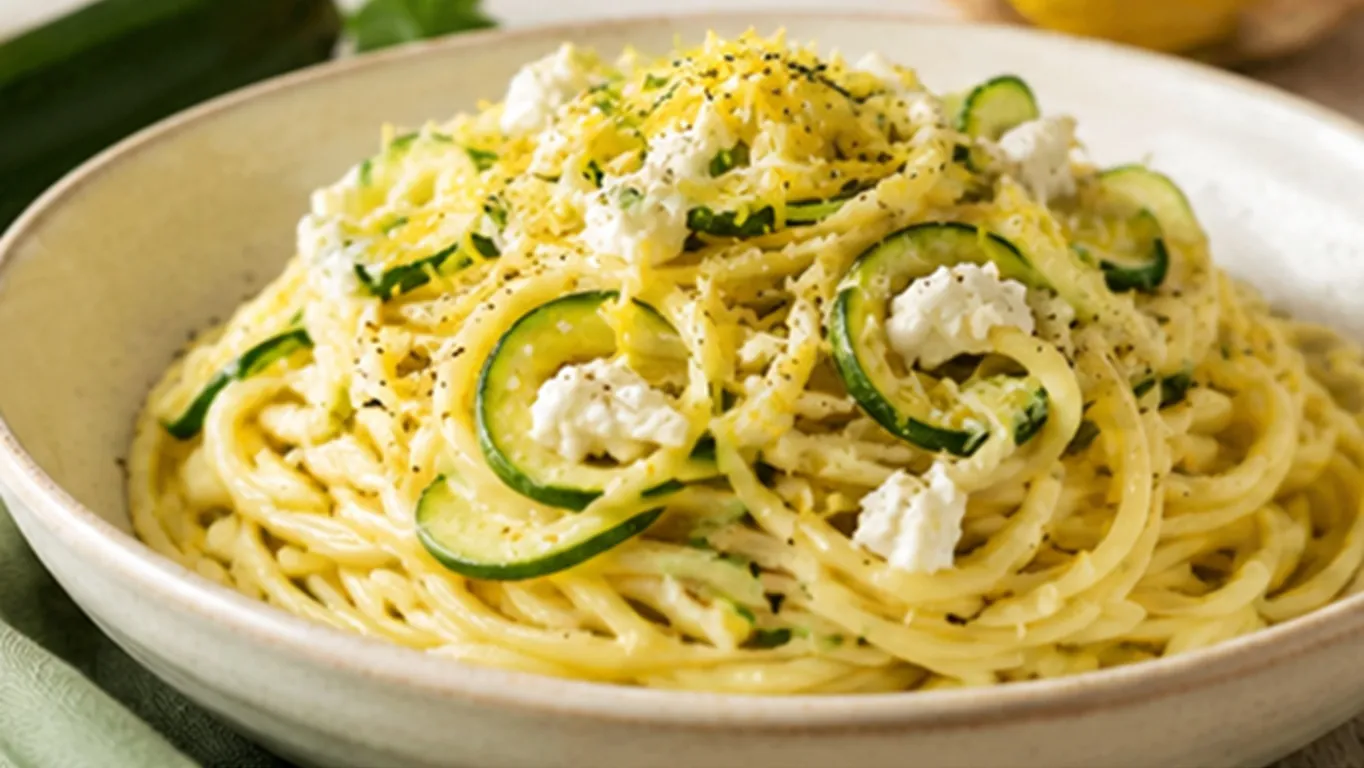 Spaghetti zucchine, limone e ricotta, il primo fresco e cremoso perfetto per l'estate