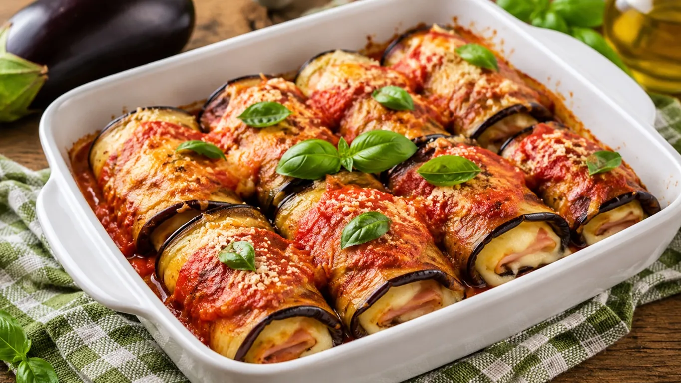 Involtini di melanzane con prosciutto e scamorza, il secondo estivo facile e saporito