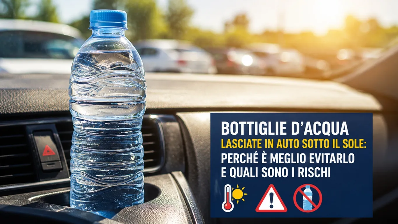 Bottiglie d'acqua lasciate in auto sotto il sole: perché è meglio evitarlo e quali sono i rischi