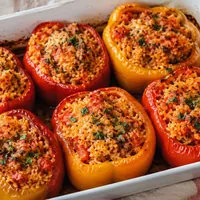 Peperoni ripieni di riso al forno: il piatto estivo completo che profuma di tradizione italiana
