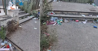 Torre Annunziata, degrado e incuria sulla scalinata che collega via Epitaffio con via Tagliamonte