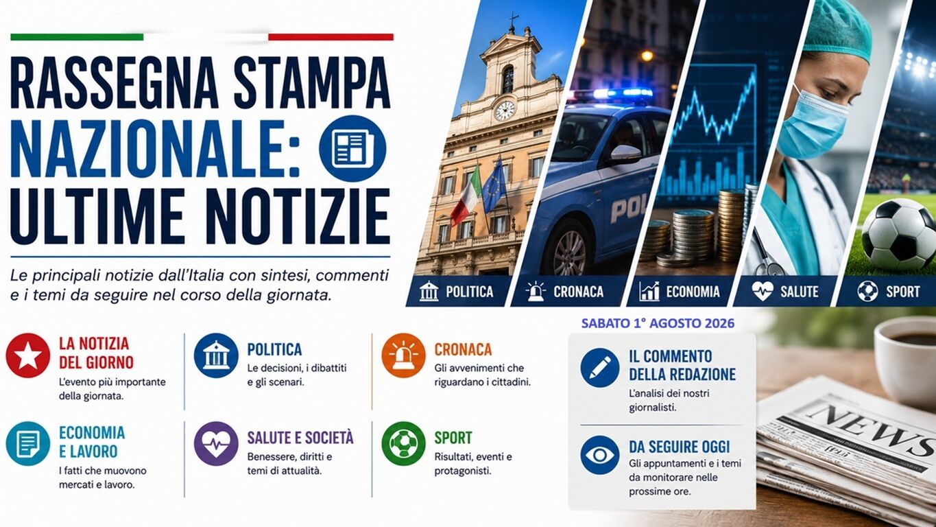 Rassegna stampa, le ultime notizie di sabato 1° agosto