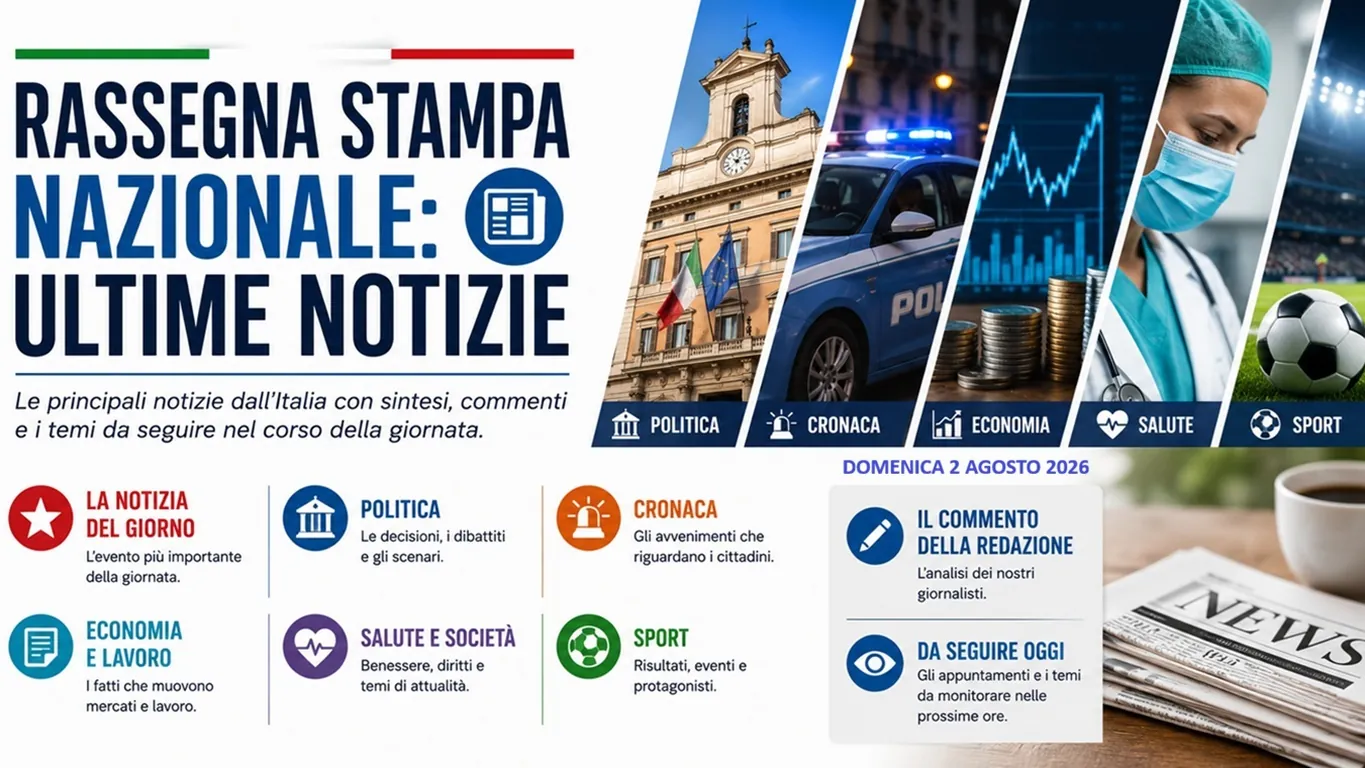 Rassegna stampa, le ultime notizie di domenica 2 agosto
