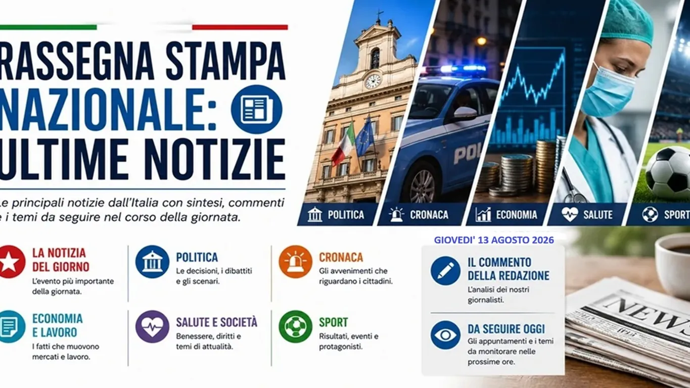 Rassegna stampa di giovedì 13 agosto: nubifragi sull'Italia, tensione internazionale e azzurri protagonisti nel nuoto