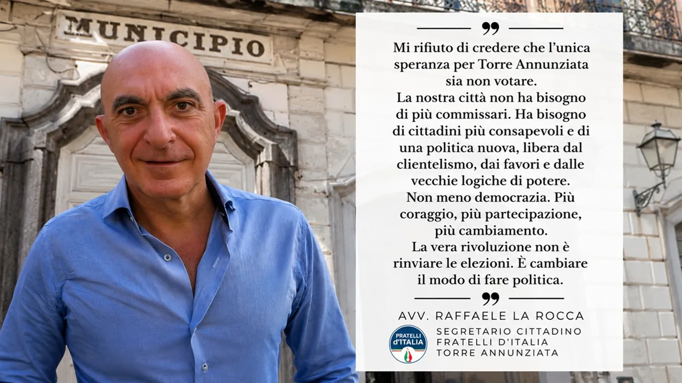 Torre Annunziata, La Rocca (FdI): «Dopo lo scioglimento anche i cittadini facciano un esame di coscienza»