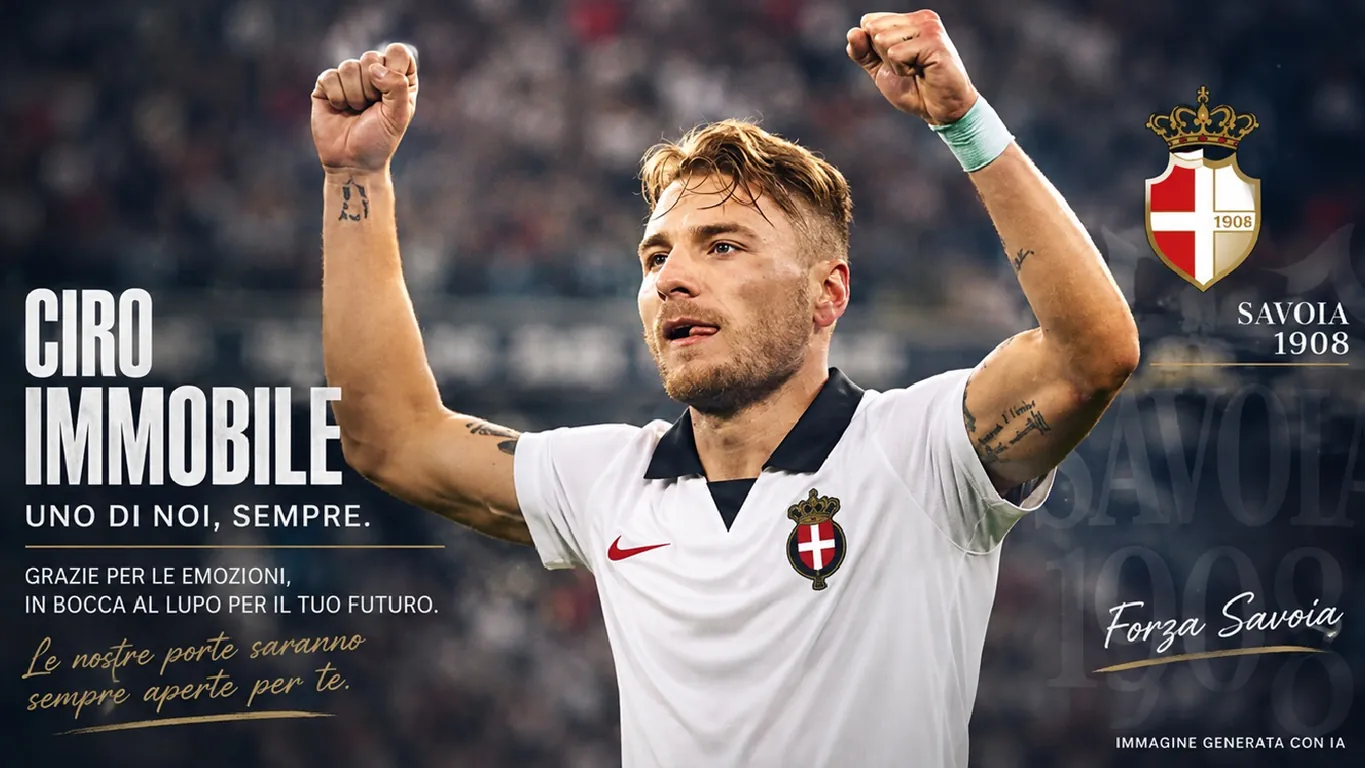 Savoia, omaggio a Ciro Immobile dopo il ritiro: «Le nostre porte saranno sempre aperte»