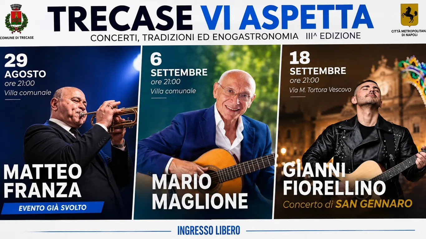 Trecase, musica e tradizioni con “Trecase vi aspetta”: dopo Matteo Franza altri due concerti a settembre