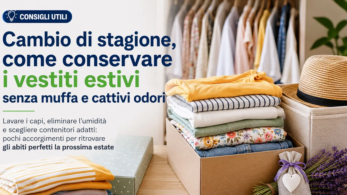 Cambio di stagione, come conservare i vestiti estivi senza muffa e cattivi odori
