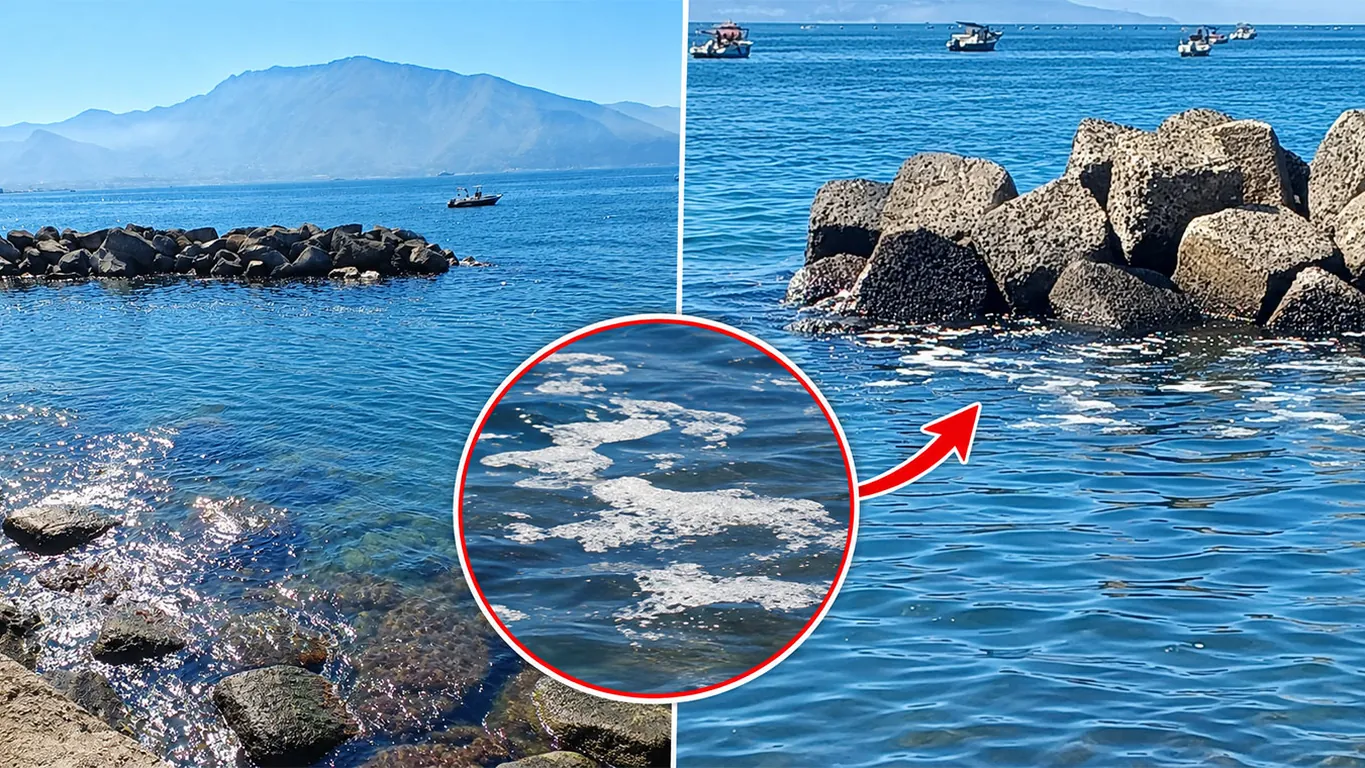 Torre Annunziata, il “mistero” di Capo Oncino: mare limpido al mattino, poi compaiono schiuma e chiazze