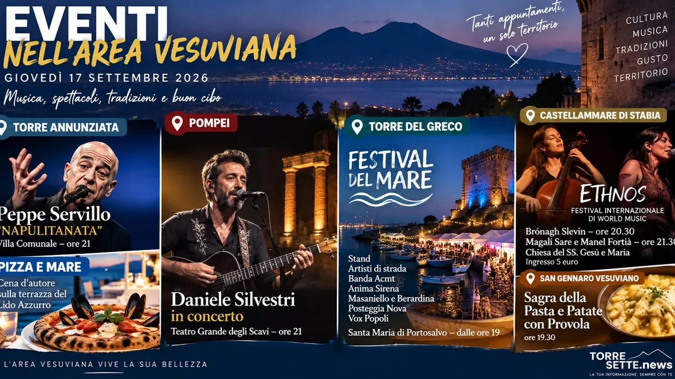 Eventi nell'area vesuviana, cosa fare giovedì 17 settembre: da Peppe Servillo a Daniele Silvestri