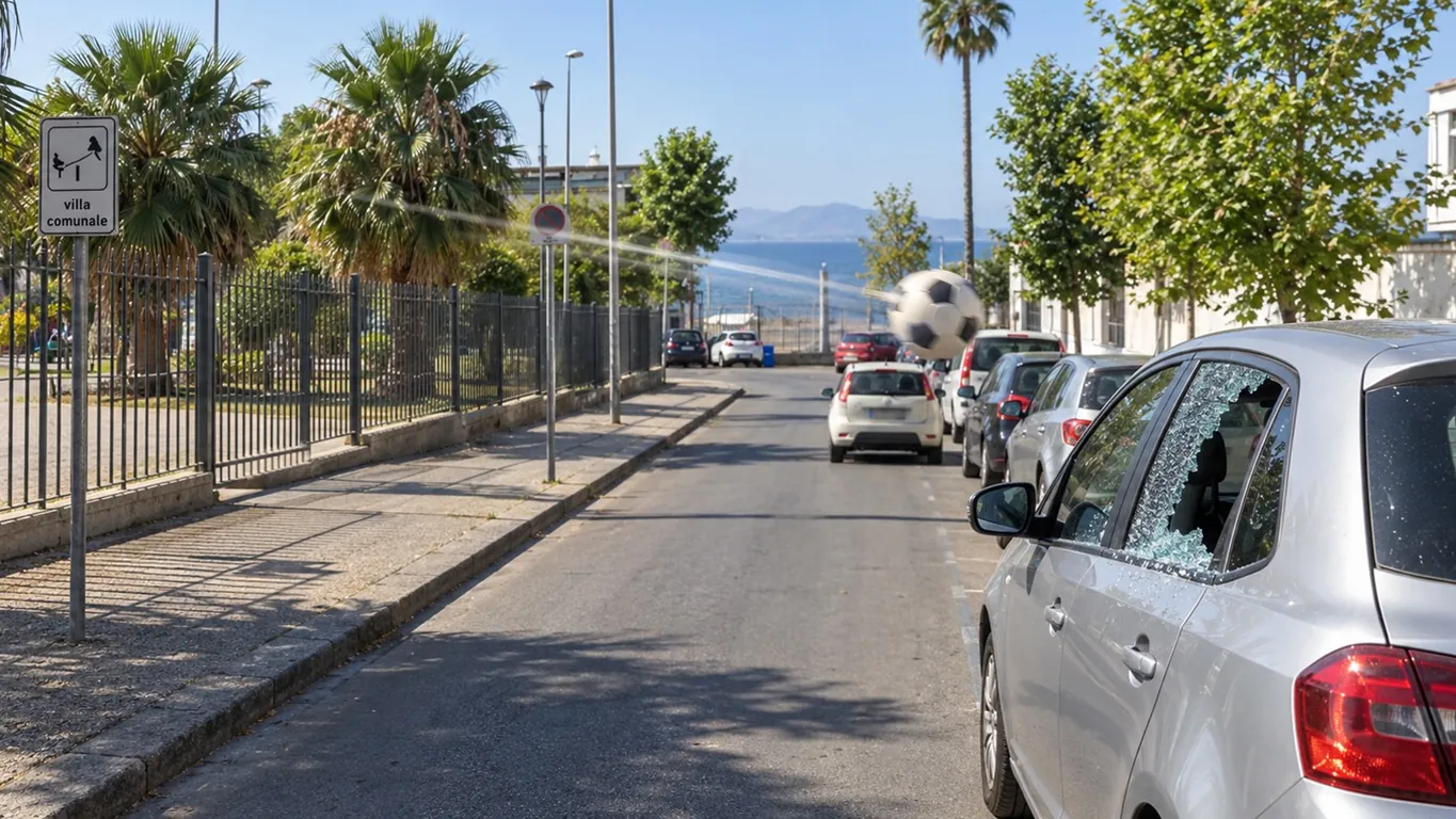 Torre Annunziata, rompono con una pallonata il vetro di un'auto e aspettano il proprietario per risarcirlo