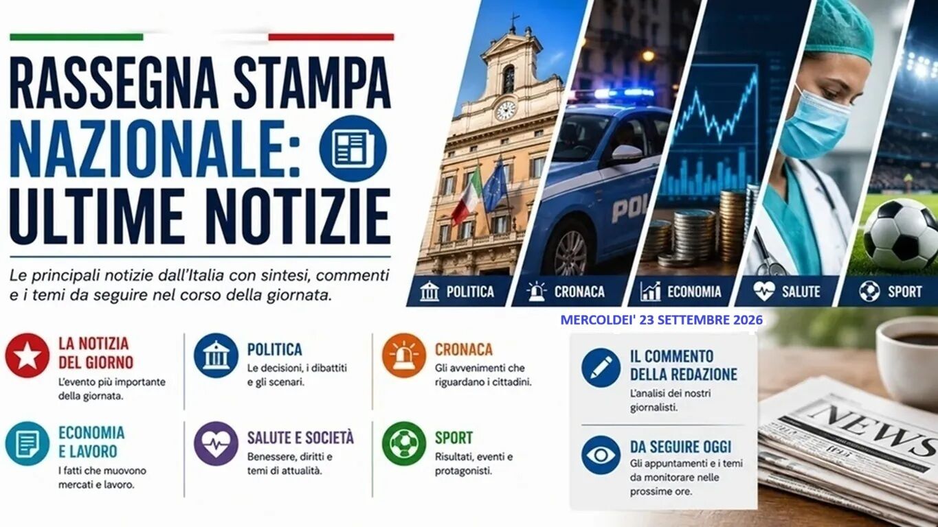 Rassegna stampa di mercoledì 23 settembre: tensioni tra Stati Uniti e Iran, confronto tra Mattarella e Meloni sulla scuola