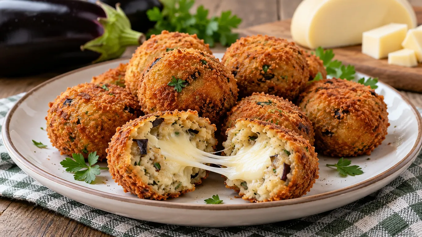 Polpette di melanzane con provola: croccanti fuori e filanti dentro